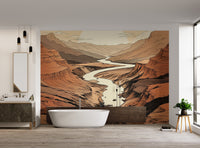 Grand canyon-inspired landscape with a flowing river