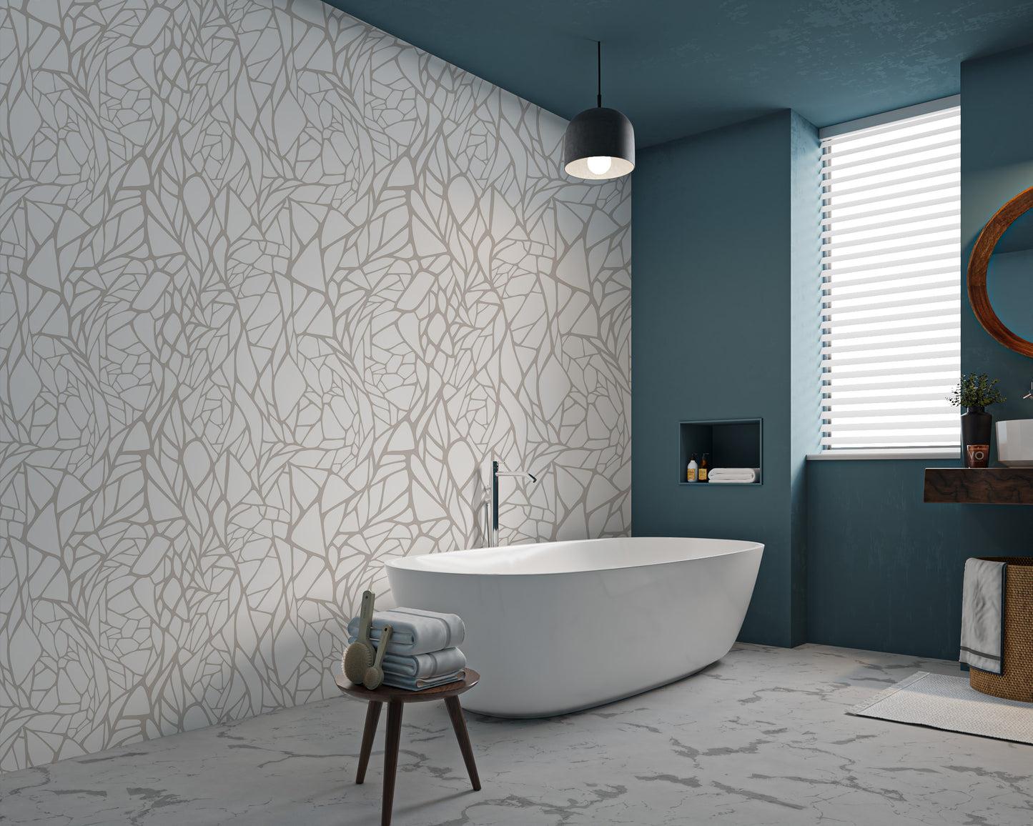 Modern geometric line art wallpaper
