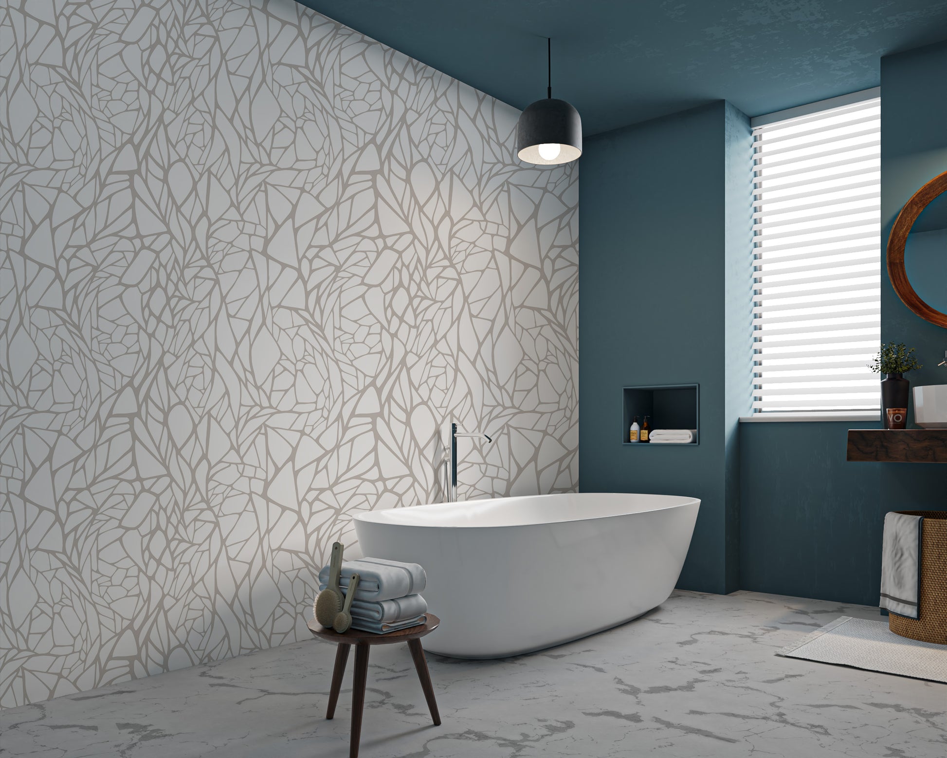 Modern geometric line art wallpaper
