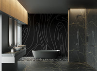 Wavy line pattern wallpaper with bold monochrome look
