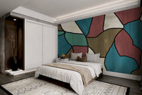 3D Abstract Geometric Wall Mural - Wallanza