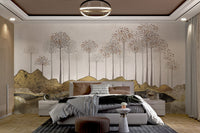 3D Modern Abstract Forest Wallpaper - Wallanza