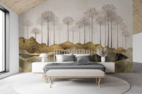 3D Modern Abstract Forest Wallpaper - Wallanza