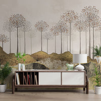 3D Modern Abstract Forest Wallpaper - Wallanza