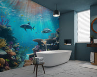 3D Vibrant Underwater Ocean Wallpaper - Wallanza