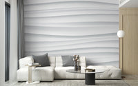White wave wall mural for modern living room wall decor with marble texture
