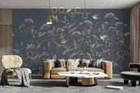 Self-adhesive blooming birds mural for nature-inspired spaces