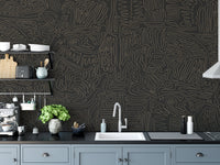 Dynamic abstract lines design for a stylish wall mural.
