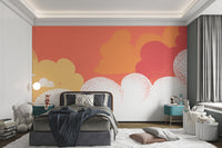 Soft yellow and orange abstract clouds wallpaper