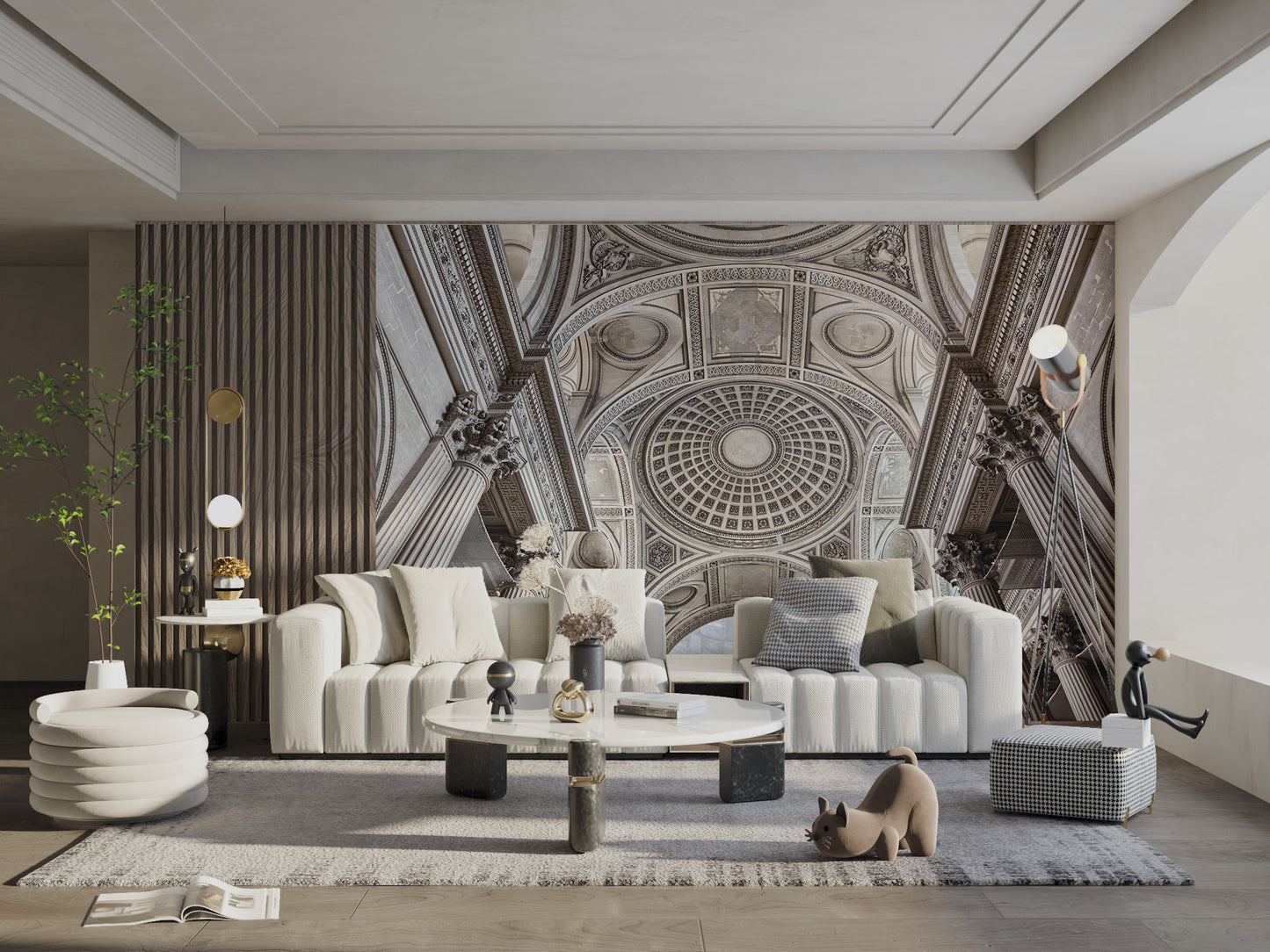 Luxury neoclassical wallpaper design
