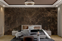 Wall mural showcasing rich Emperador Dark marble textures