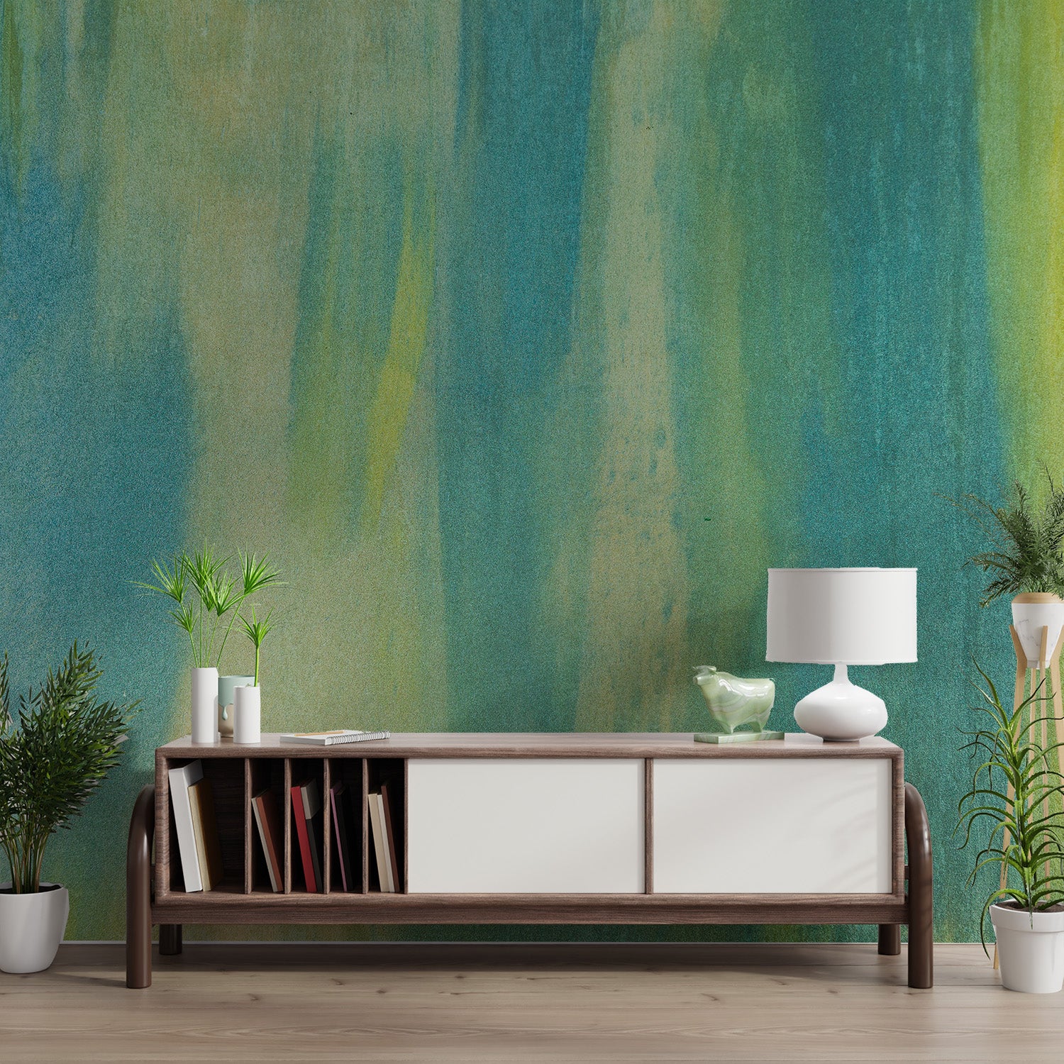 Textured wall with faded color pattern
