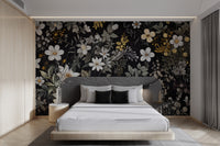 Antique floral wall mural with sophisticated patterns
