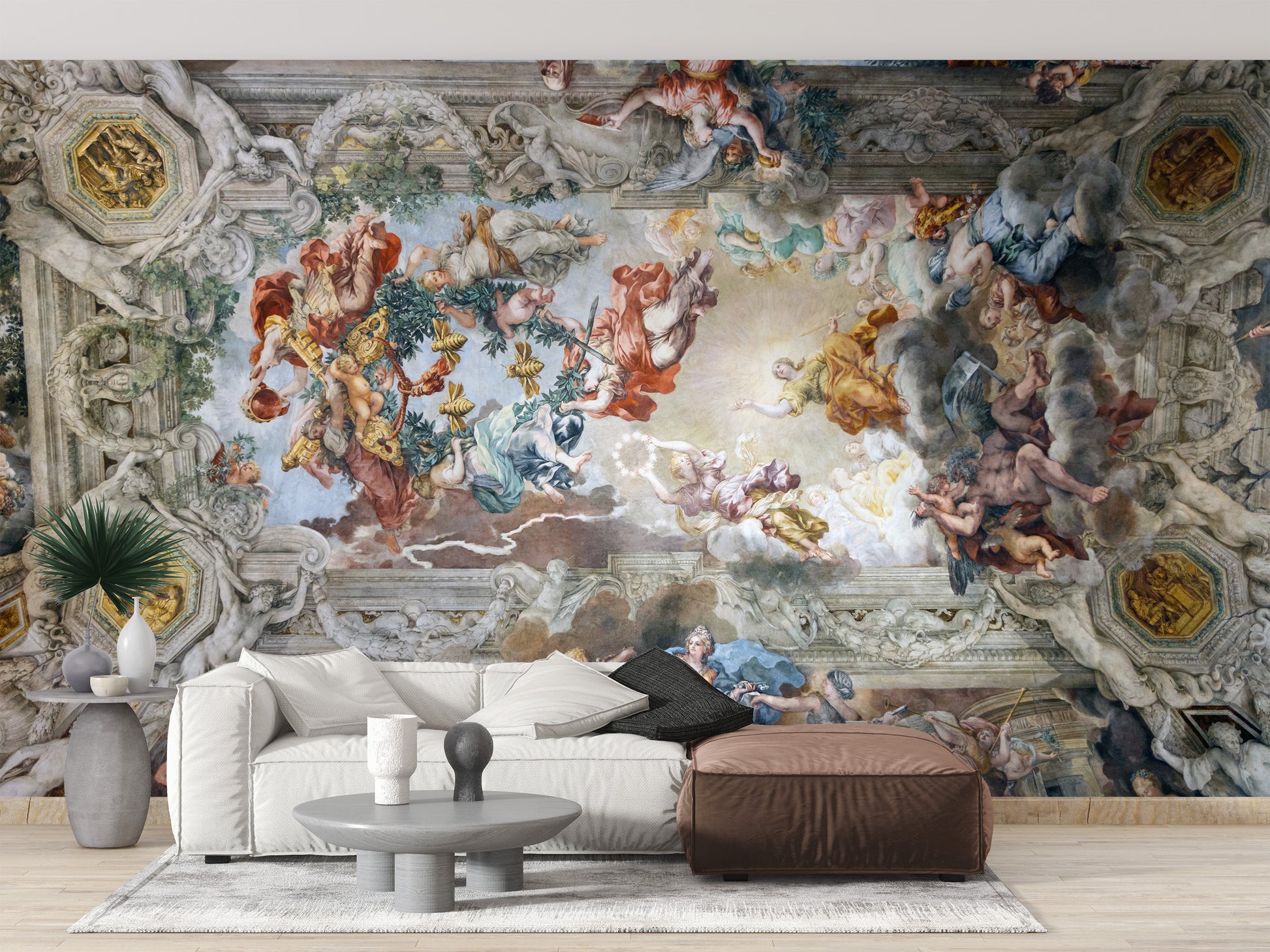 Baroque heaven mural for sophisticated rooms
