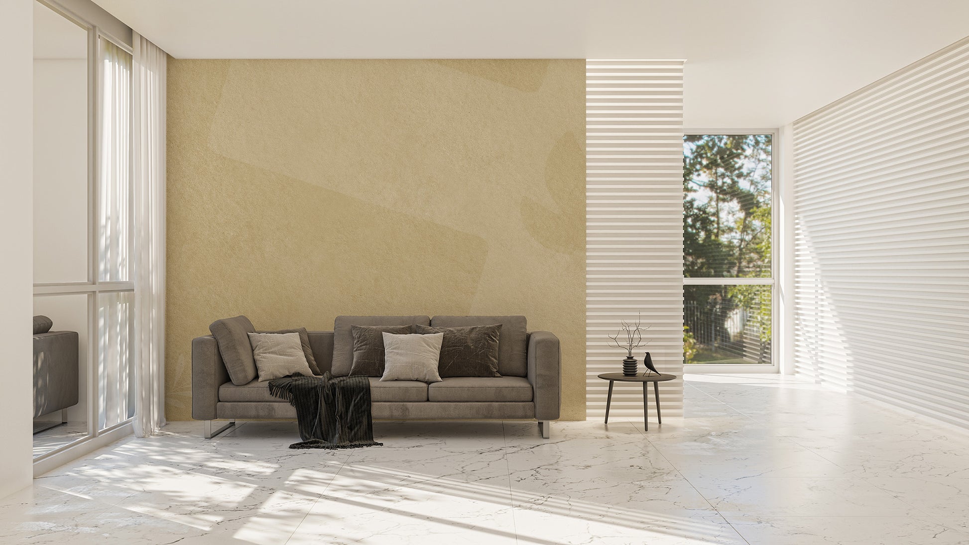 Peace dove mural with olive branch design
