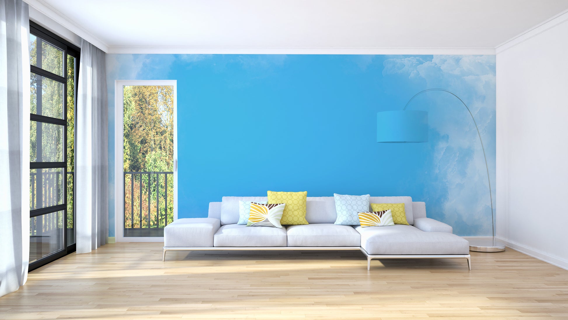 Tranquil clouds wallpaper for modern spaces
