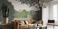 Green jungle wallpaper for an exciting kids' room vibe
