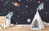 Starry night mural perfect for kids dreaming

