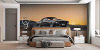 Mustang sunset mural for modern rooms
