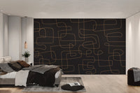 Abstract line art wallpaper for interiors
