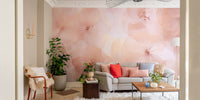 Light pink flower wall art mural
