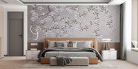 Colorful springtime floral mural for walls
