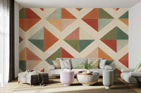 Contemporary geometric accent wall with color blocks




