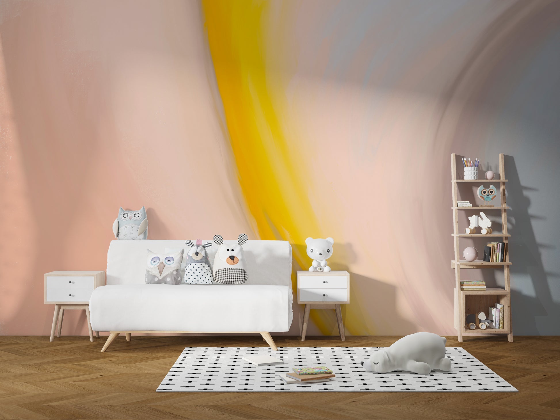 Bold whirlwind chic mural for modern walls
