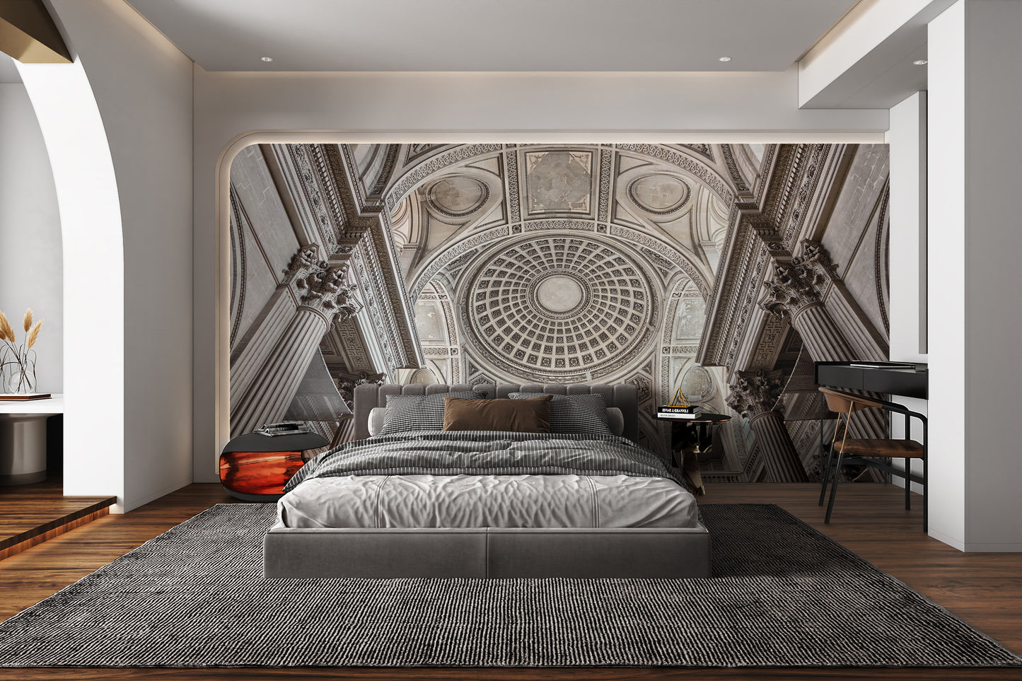 Classic dome ceiling wallpaper art
