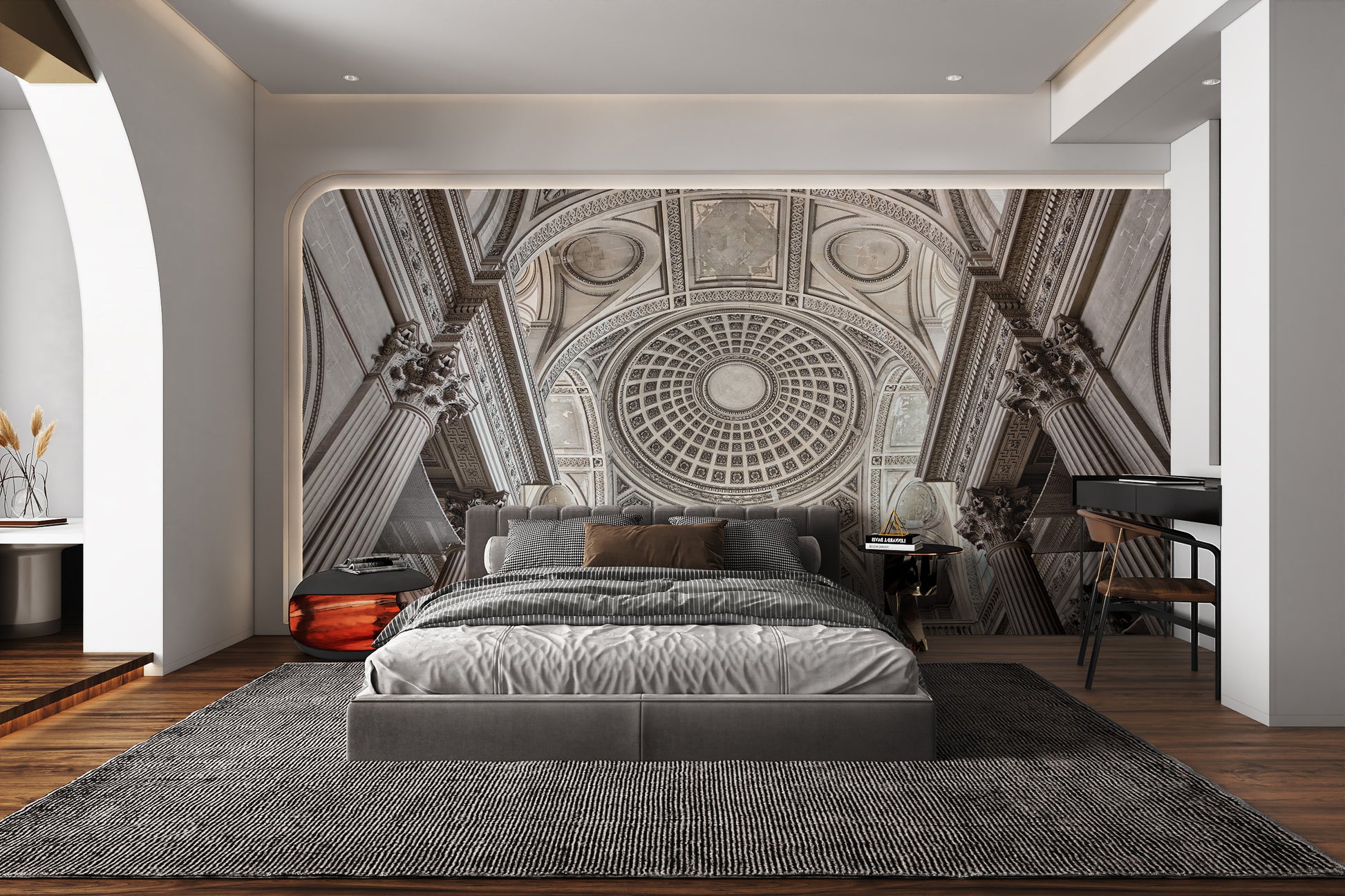 Classic dome ceiling wallpaper art
