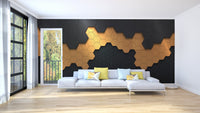 Black gold chic mural for elegant interiors
