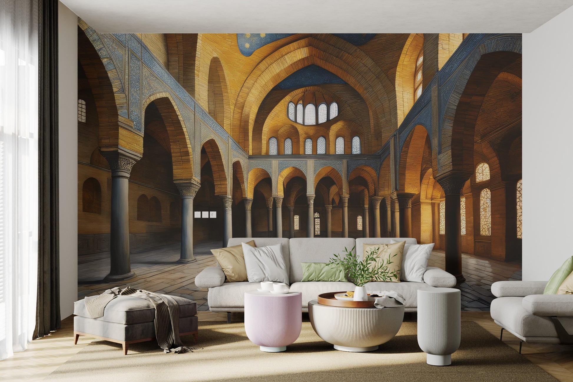 Historic architectural design wall covering
