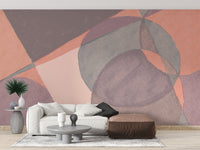 Abstract colorful watercolor mural for spaces
