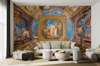 Baroque artistic ceiling wallpaper design
