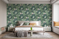 Banana leaf mural bold natural texture
