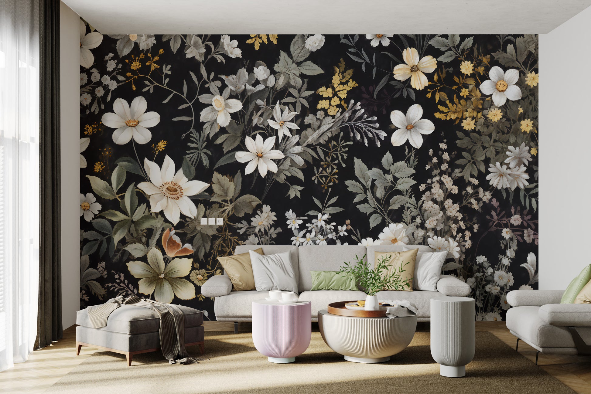 Timeless botanical illustration with graceful flower prints




