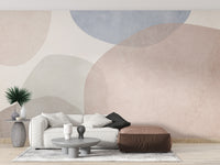 Minimal geometric mural for serene spaces
