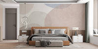 Tranquil wallpaper mural with soft shapes
