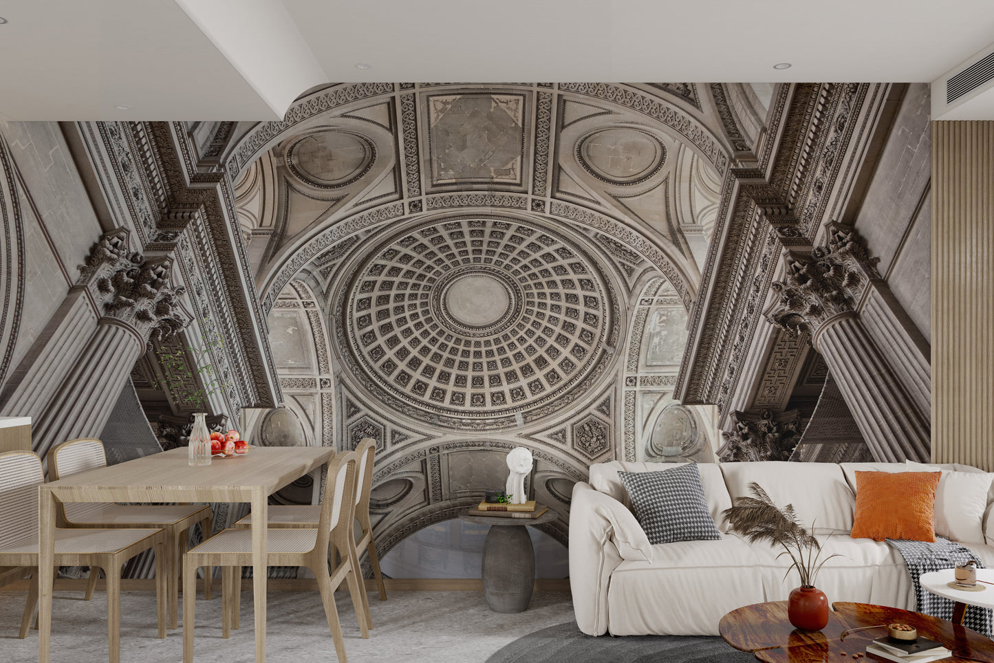 Paris Pantheon neoclassical wallpaper
