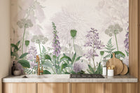 Graceful foxglove floral arrangement wall mural art.
