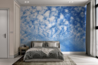 Blue sky cloudscape wallpaper mural

