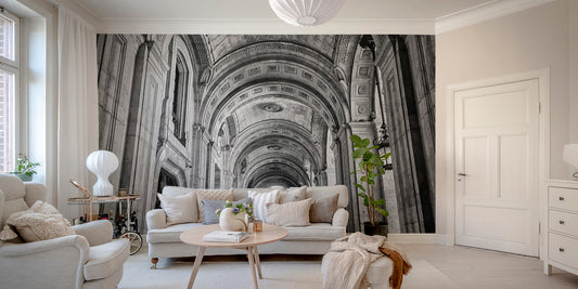 Classic monochrome architectural wallpaper
