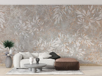 Warm autumn leaves mural for home decor
