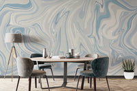 Sophisticated blue Klint mural for nature-inspired walls
