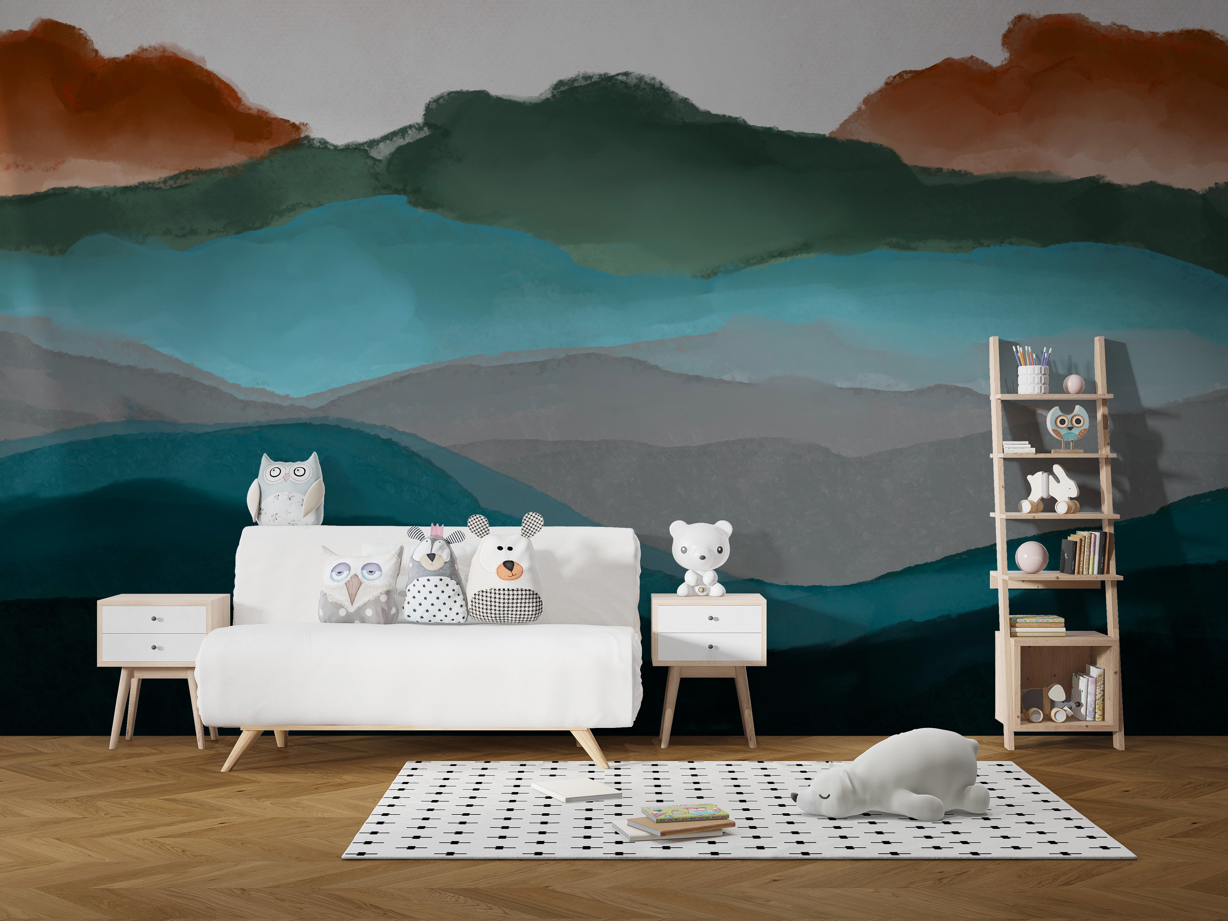 Sunset mountain design adds natural charm
