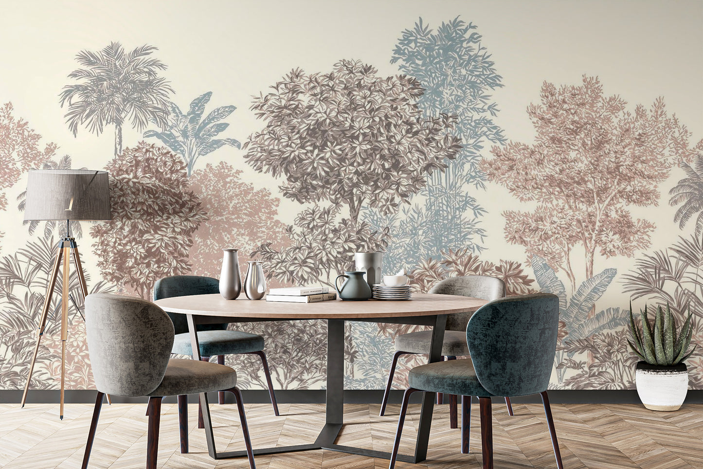 Decorative trees harmony wallpaper for timeless decor