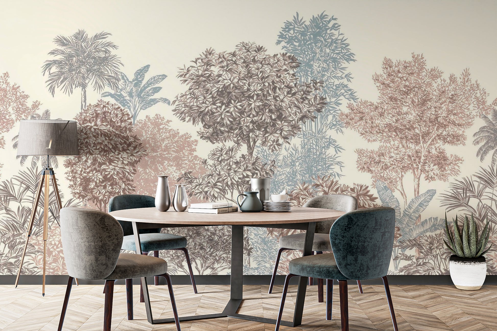 Decorative trees harmony wallpaper for timeless decor