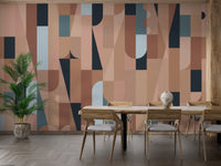 Self-adhesive abstract shapes mural for modern interiors