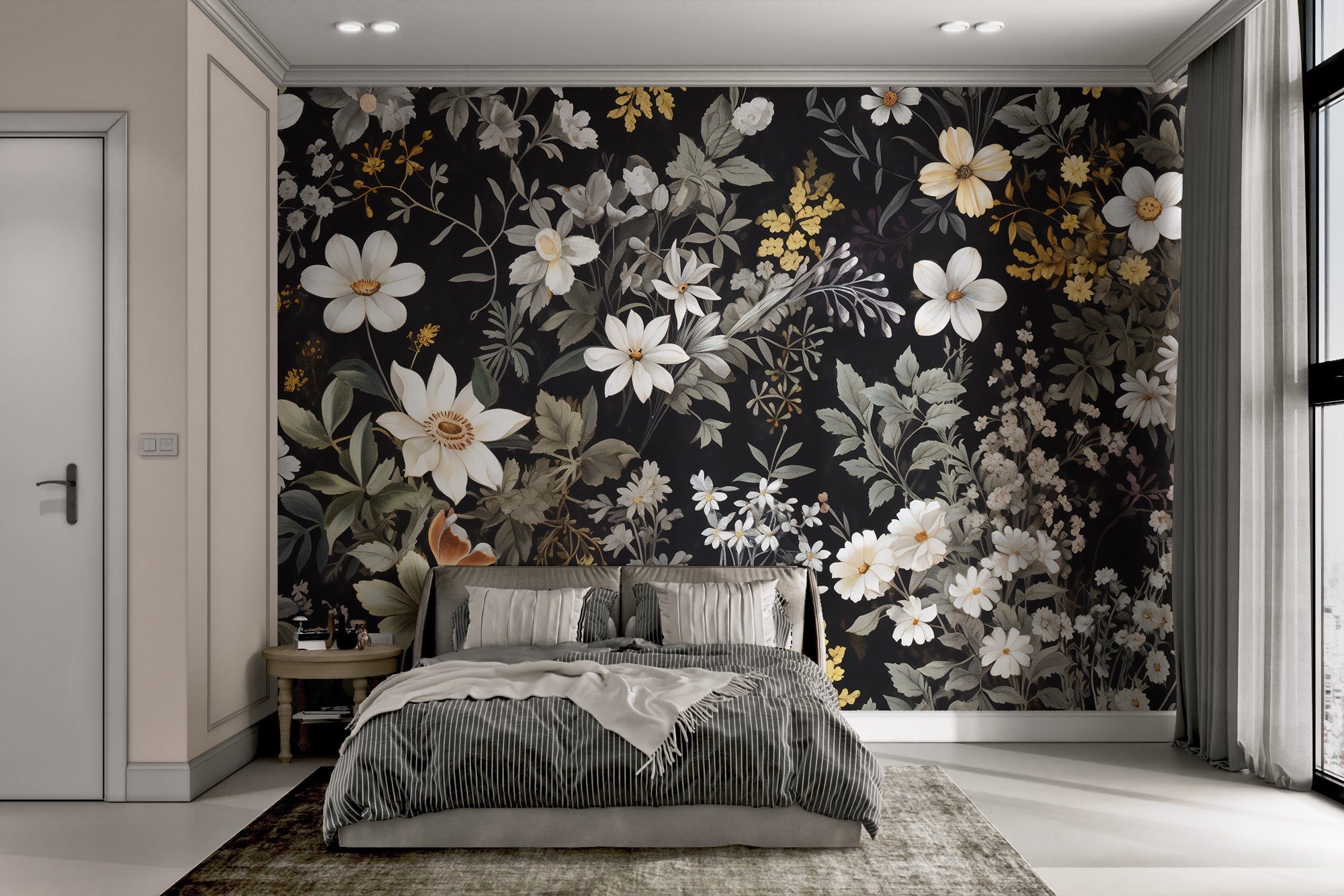 Elegant botanical pattern featuring delicate floral prints

