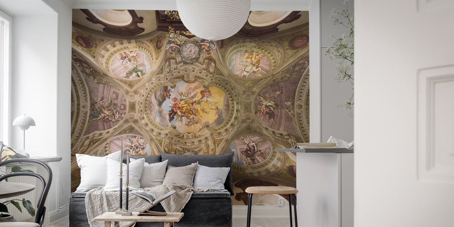 European fresco ceiling wallpaper art
